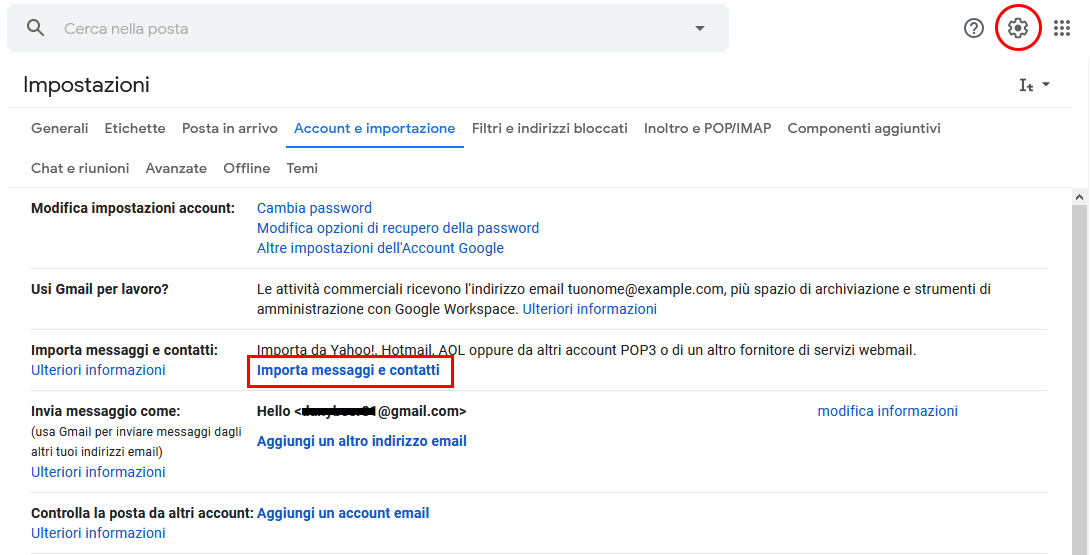 Usare Gmail come client di posta | Impostazioni