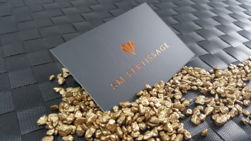 Biglietti da visita esclusivi rame ed oro a caldo