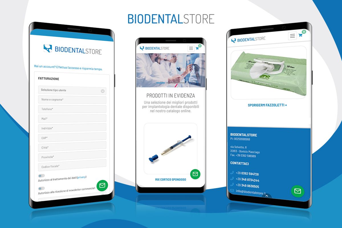 E-Commerce prodotti per implantologia dentale