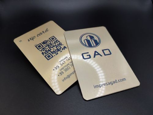VIP CARD in metallo color ottone per imprese edile